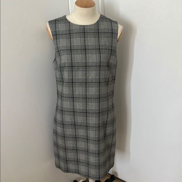 Theory Gray Sheath Mini Dress Sleeveless Crew Neck - Picture 2 of 4